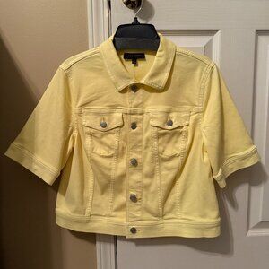 Talbots Short Sleeve Yellow Denim Jacket Size Medium New